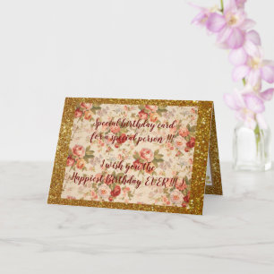 Elegant Floral Happiest Birthday Card