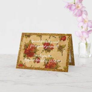 Elegant Floral Happiest Birthday Card