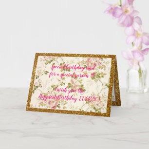 Elegant Floral Happiest Birthday Card