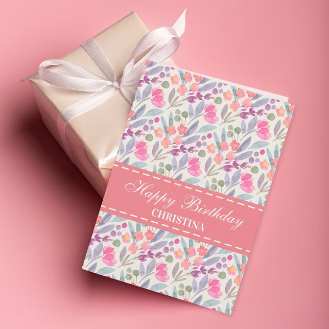 Elegant Floral Happy Birthday Card (Creator Uploaded)