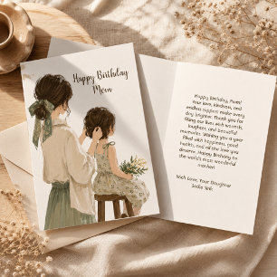 Elegant Floral Happy Birthday Card for Mother