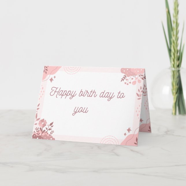 Elegant Floral Happy Birthday Card – Personalized  (Front)