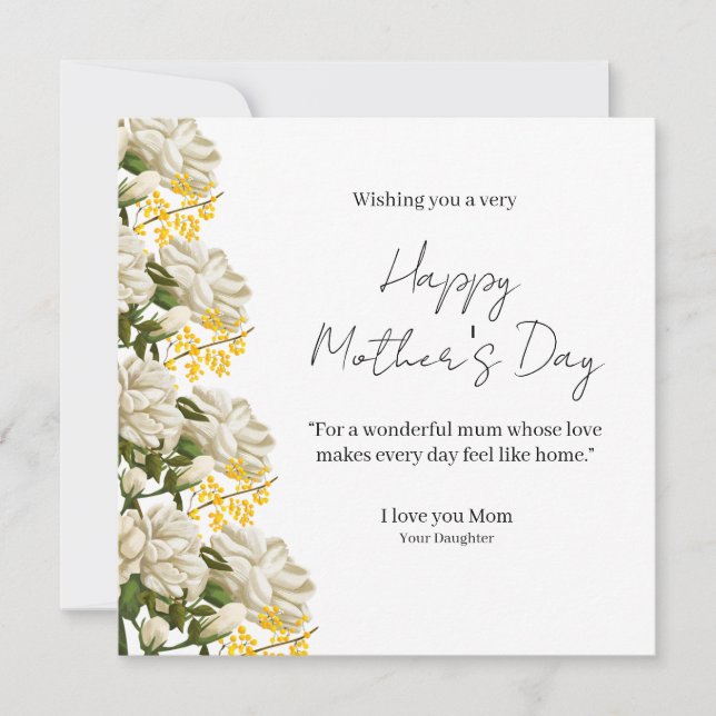 Elegant Floral Happy Mother’s Day Card  (Front)