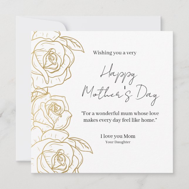 Elegant Floral Happy Mother’s Day Card  (Front)