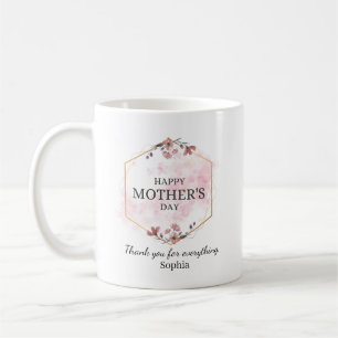 Elegant Floral Happy Mother’s Day Personalized Coffee Mug