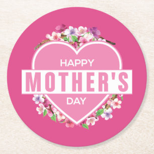 Elegant Floral Happy Mother's Day   Coaster