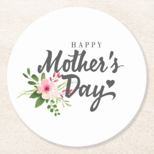 Elegant Floral Happy Mother's Day   Coaster