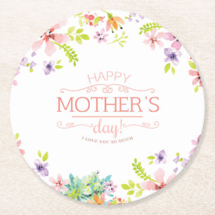 Elegant Floral Happy Mother's Day   Coaster