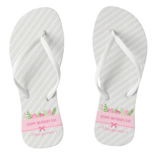 Elegant Floral Happy Mother's Day   Flip Flops