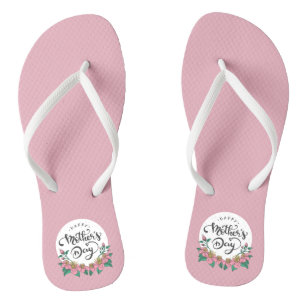Elegant Floral Happy Mother's Day   Flip Flops