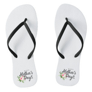 Elegant Floral Happy Mother's Day Flip Flops