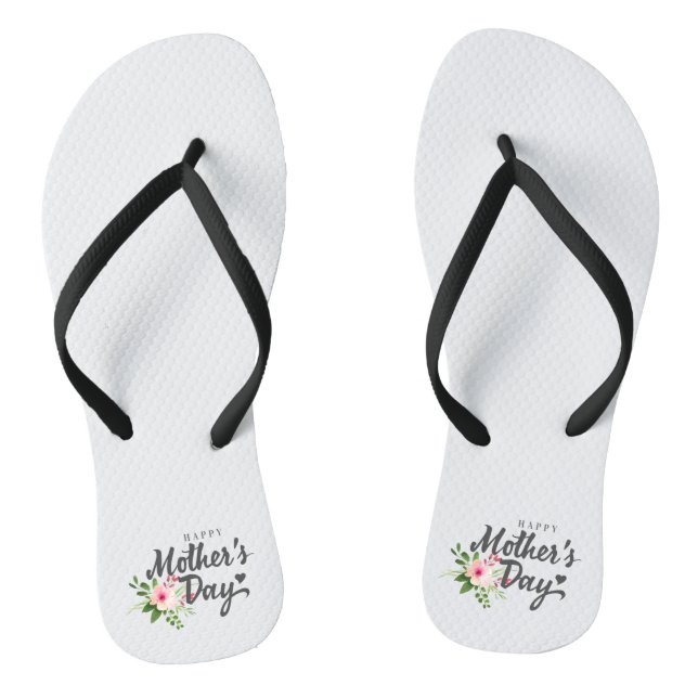 Elegant Floral Happy Mother's Day | Flip Flops (Footbed)