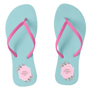 Elegant Floral Happy Mother's Day   Flip Flops