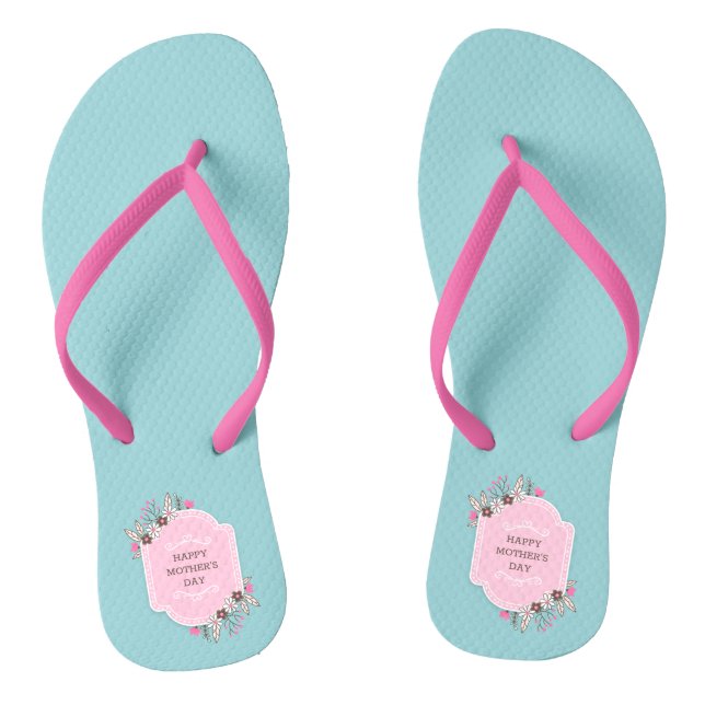 Elegant Floral Happy Mother's Day | Flip Flops (Footbed)