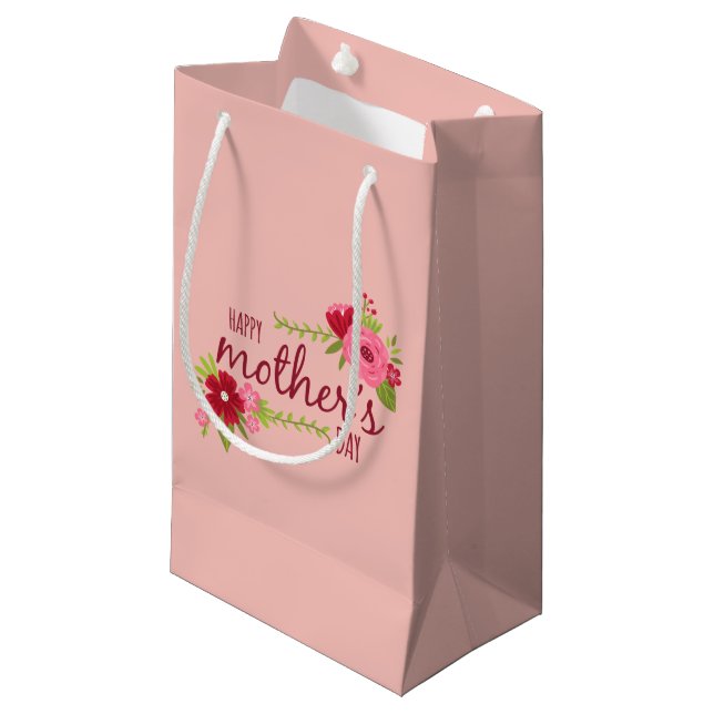 Elegant Floral Happy Mother's Day | Gift Bag (Front Angled)