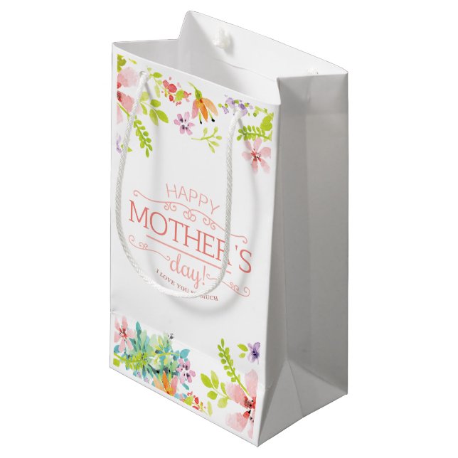 Elegant Floral Happy Mother's Day | Gift Bag (Front Angled)