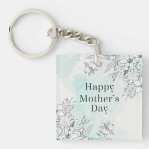 Elegant Floral Happy Mother's Day Keychain