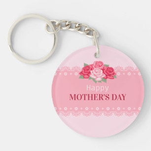 Elegant Floral Happy Mother's Day   Keychain