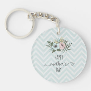 Elegant Floral Happy Mother's Day   Keychain