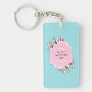 Elegant Floral Happy Mother's Day   Keychain