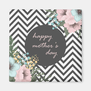 Elegant Floral Happy Mother's Day   Magnet