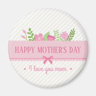 Elegant Floral Happy Mother's Day   Magnet