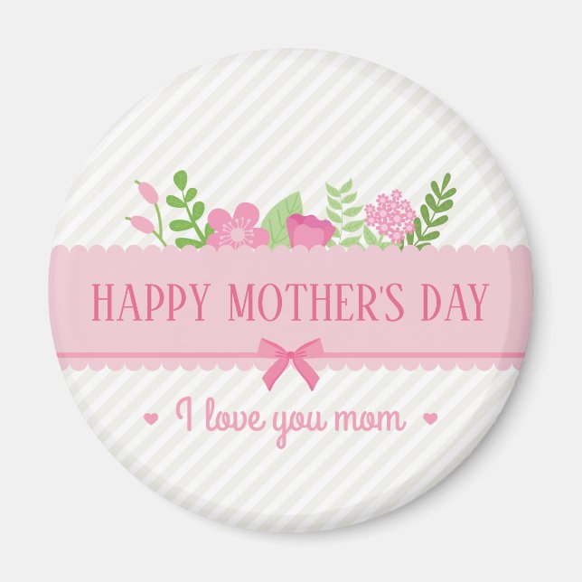 Elegant Floral Happy Mother's Day | Magnet (Front)