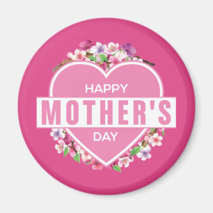 Elegant Floral Happy Mother's Day   Magnet
