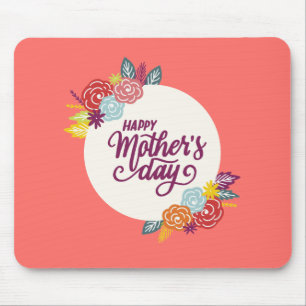 Elegant Floral Happy Mother's Day   Mouse Pad