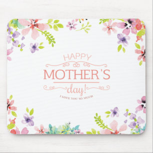 Elegant Floral Happy Mother's Day   Mouse Pad