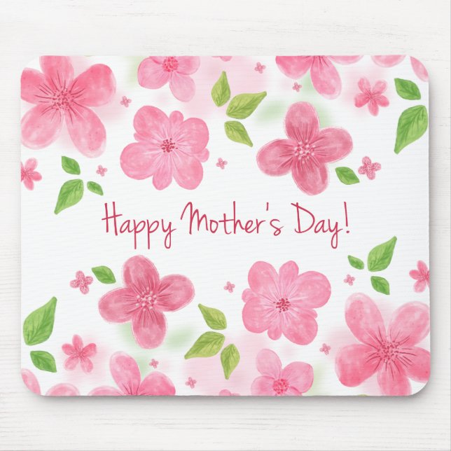 Elegant Floral Happy Mother's Day | Mouse Pad (Front)
