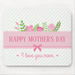 Elegant Floral Happy Mother's Day Mouse Pad