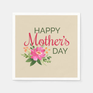 Elegant Floral Happy Mother's Day   Napkin