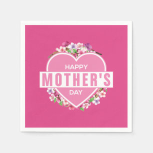 Elegant Floral Happy Mother's Day Napkin