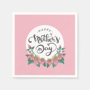 Elegant Floral Happy Mother's Day Napkin
