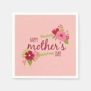 Elegant Floral Happy Mother's Day Napkin