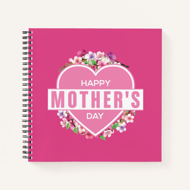 Elegant Floral Happy Mother's Day | Notebook (Front)