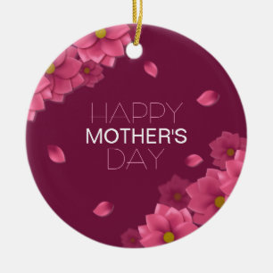 Elegant Floral Happy Mother's Day Ornament