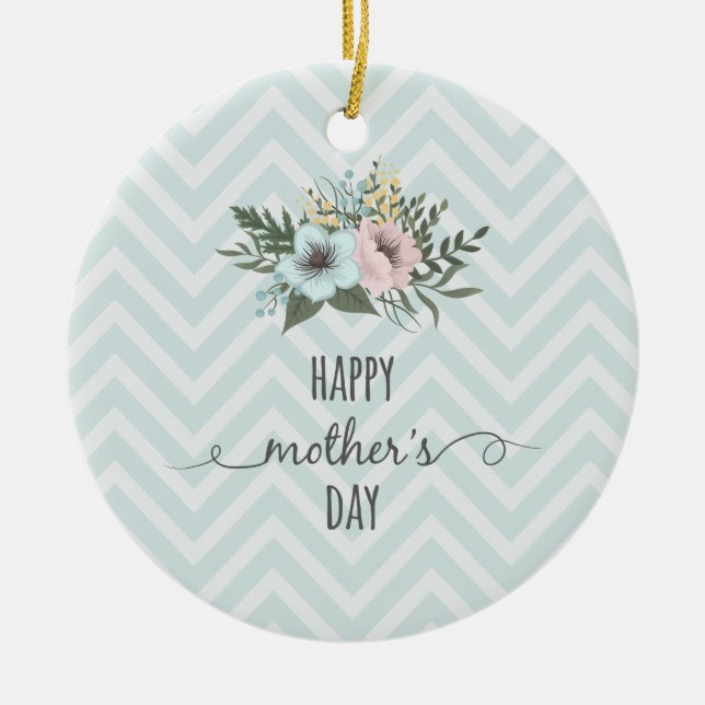 Elegant Floral Happy Mother's Day | Ornament (Front)