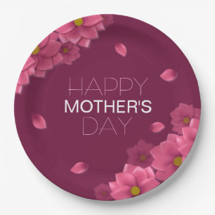 Elegant Floral Happy Mother's Day   Paper Plate