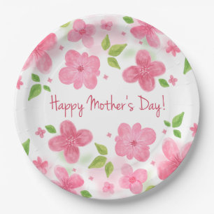 Elegant Floral Happy Mother's Day   Paper Plate