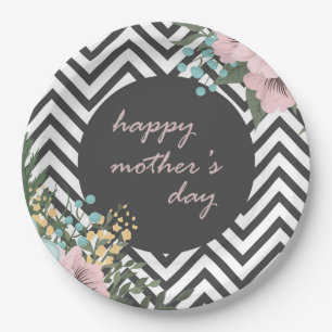 Elegant Floral Happy Mother's Day   Paper Plate