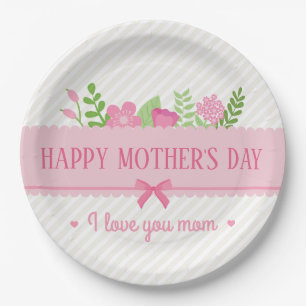 Elegant Floral Happy Mother's Day   Paper Plate