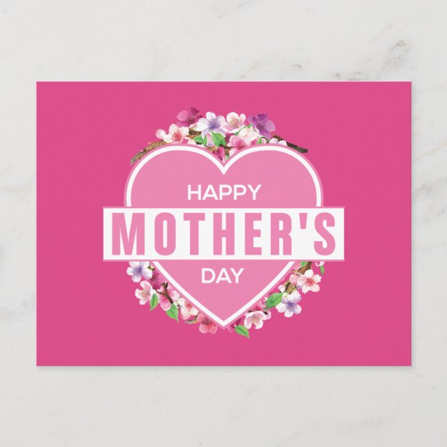 Elegant Floral Happy Mother's Day | Postcard (Front)
