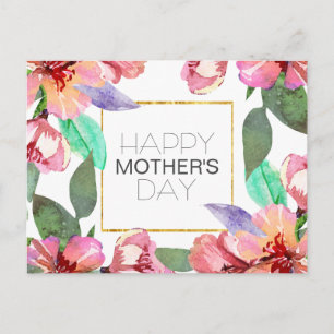 Elegant Floral Happy Mother's Day Postcard