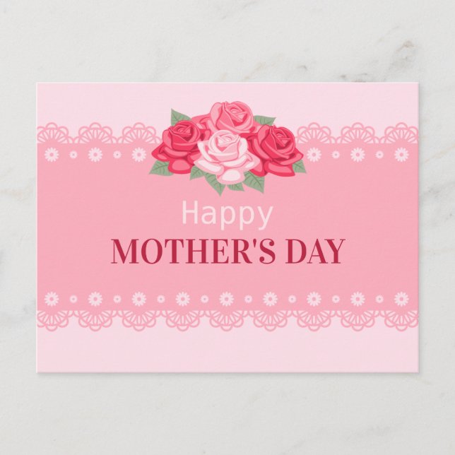 Elegant Floral Happy Mother's Day | Postcard (Front)