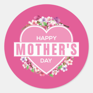 Elegant Floral Happy Mother's Day   Sticker