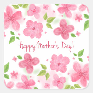 Elegant Floral Happy Mother's Day   Sticker
