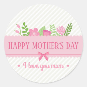Elegant Floral Happy Mother's Day   Sticker