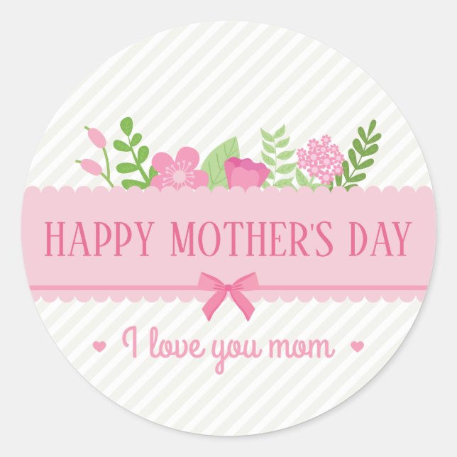 Elegant Floral Happy Mother's Day | Sticker (Front)